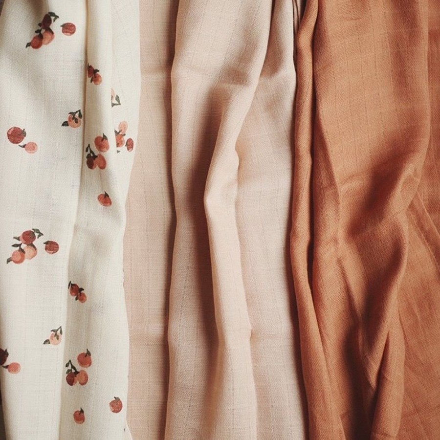 Nursery Avery Row | Muslin Squares (Set Of 3) - Peaches