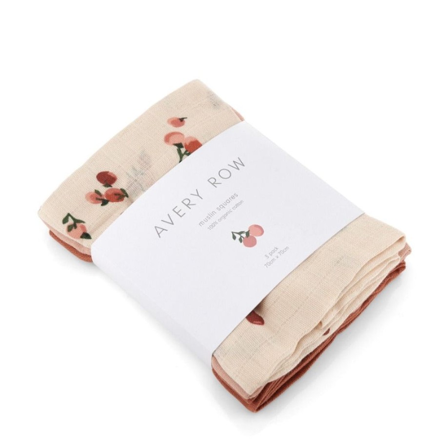 Nursery Avery Row | Muslin Squares (Set Of 3) - Peaches