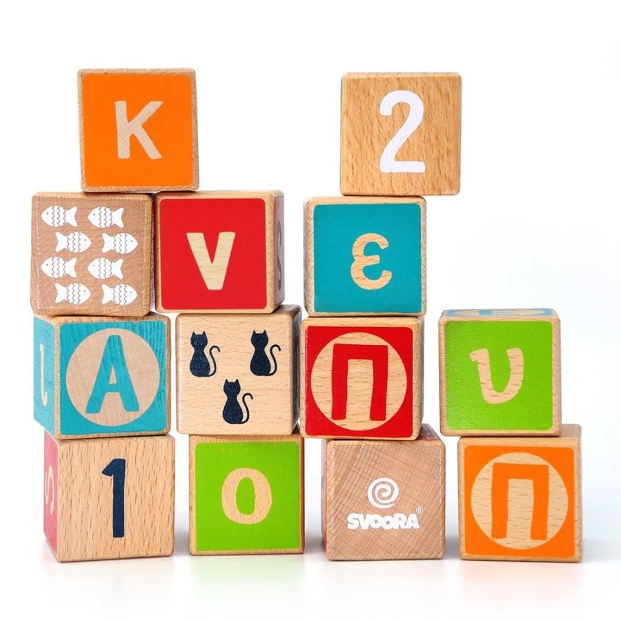 Play Svoora | Wooden Cubes Of Greek Letters & Numbers