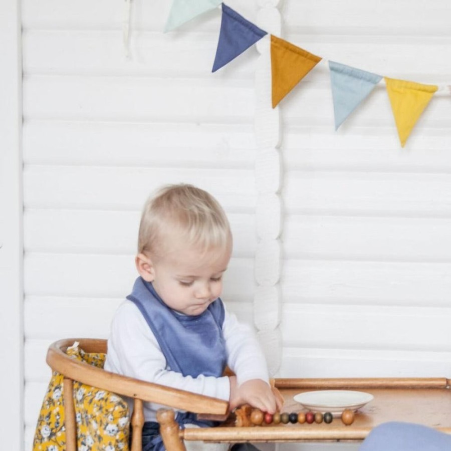 Eat Fabelab | Muslin Feeding Bib - Blue