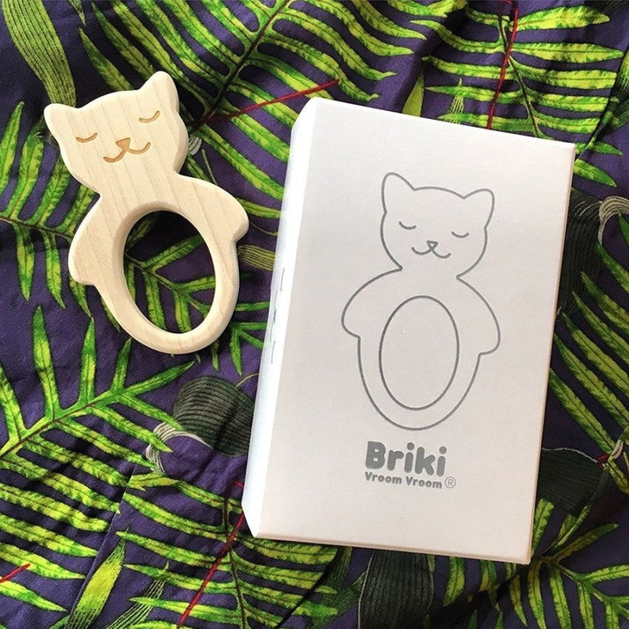 Eat Briki Vroom Vroom | Wooden Teether - Cat