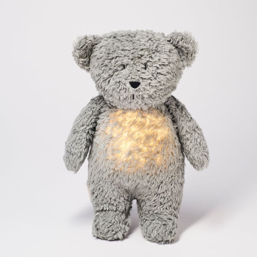 Nursery Moonie | Organic Humming Bear With A Lamp - Mineral Grey