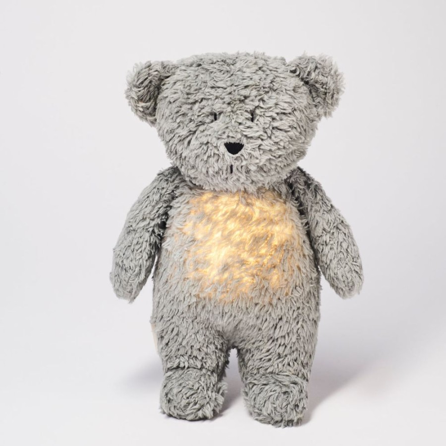 Play Moonie | Organic Humming Bear With A Lamp - Mineral Grey