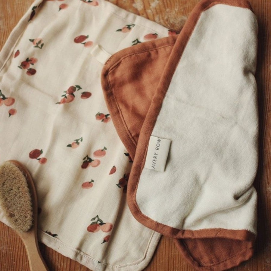 Eat Avery Row | Muslin Washcloths (Set Of 2) - Peaches