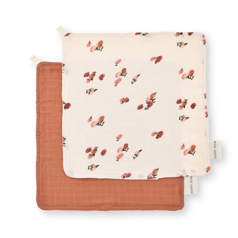 Eat Avery Row | Muslin Washcloths (Set Of 2) - Peaches